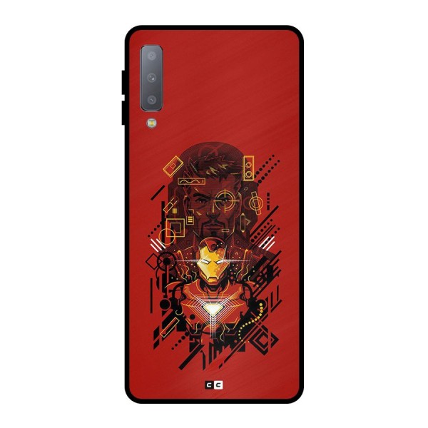 Tony Stark Metal Back Case for Galaxy A7 (2018)