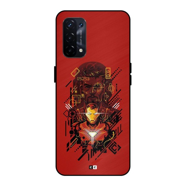 Tony Stark Metal Back Case for Oppo A74 5G