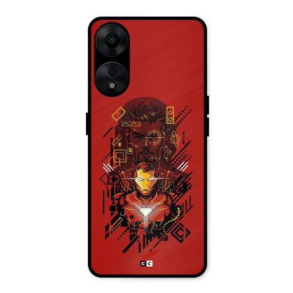 Tony Stark Metal Back Case for Oppo A78 5G