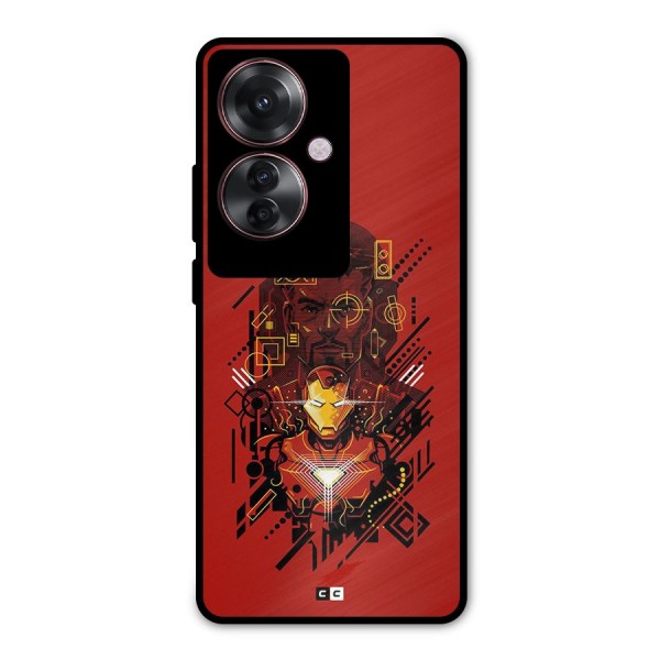 Tony Stark Metal Back Case for Oppo F25 Pro