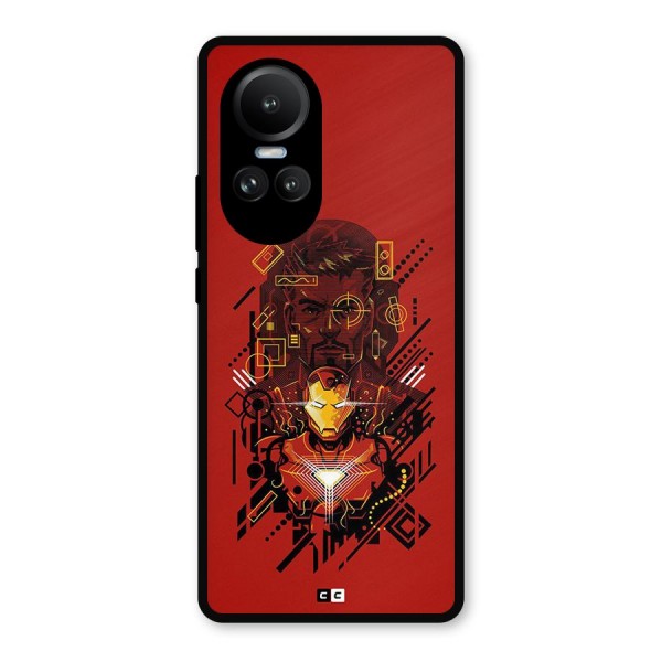 Tony Stark Metal Back Case for Oppo Reno10 Pro