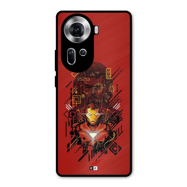 Tony Stark Metal Back Case for Oppo Reno11 5G