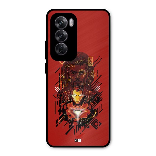 Tony Stark Metal Back Case for Oppo Reno12 Pro