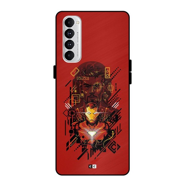 Tony Stark Metal Back Case for Oppo Reno4 Pro