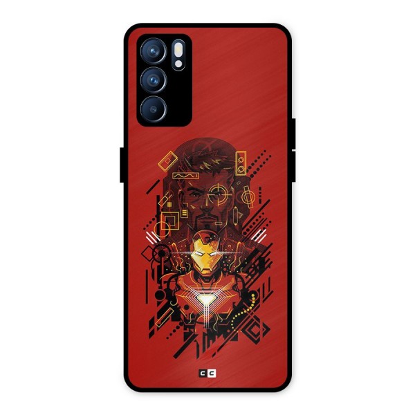 Tony Stark Metal Back Case for Oppo Reno6 5G