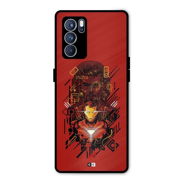 Tony Stark Metal Back Case for Oppo Reno6 Pro 5G