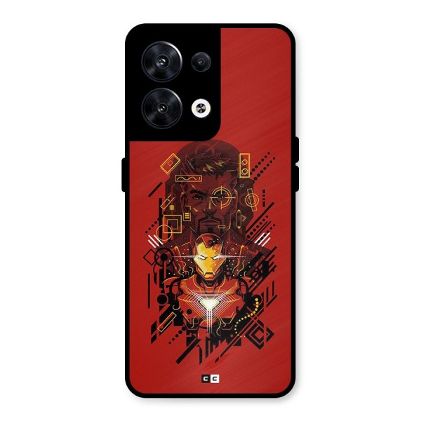 Tony Stark Metal Back Case for Oppo Reno8 5G