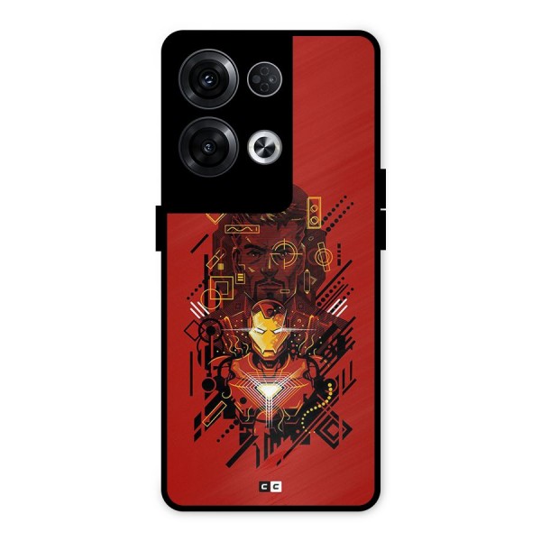 Tony Stark Metal Back Case for Oppo Reno8 Pro 5G