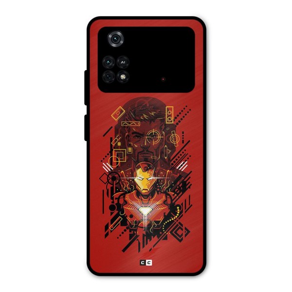 Tony Stark Metal Back Case for Poco M4 Pro 4G