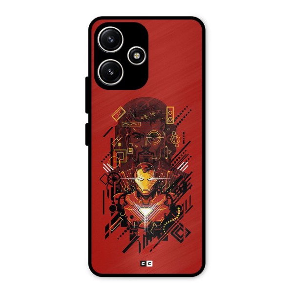 Tony Stark Metal Back Case for Poco M6 Pro