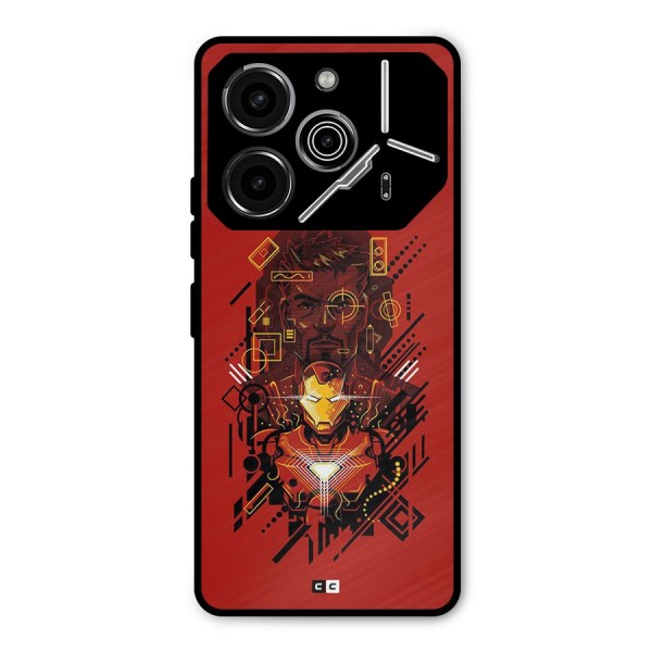 Tony Stark Metal Back Case for Tecno Pova 6 Pro