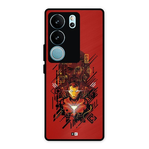 Tony Stark Metal Back Case for Vivo V29 Pro