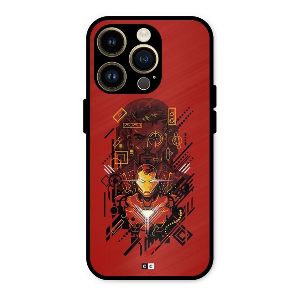 Tony Stark Metal Back Case for iPhone 14 Pro