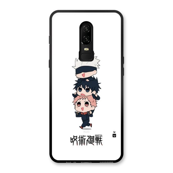 Top Gojo Squad Glass Back Case for OnePlus 6