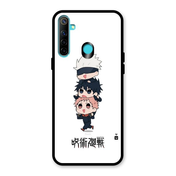 Top Gojo Squad Glass Back Case for Realme 5