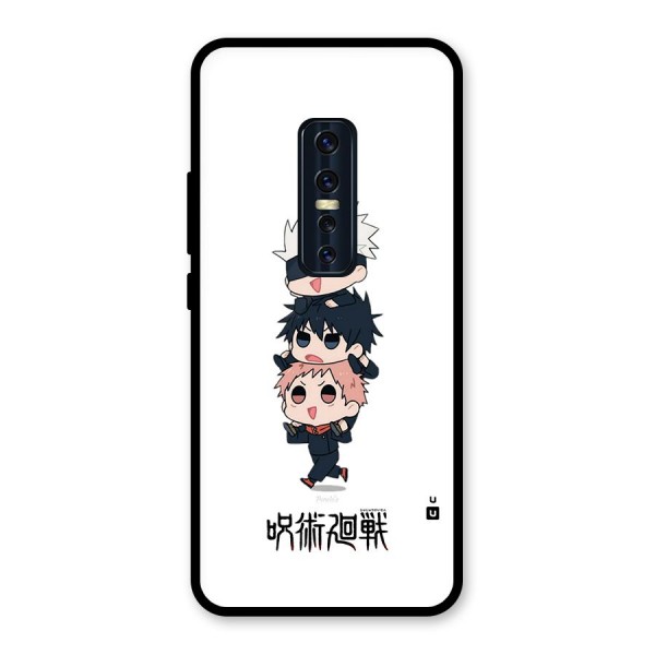 Top Gojo Squad Glass Back Case for Vivo V17 Pro