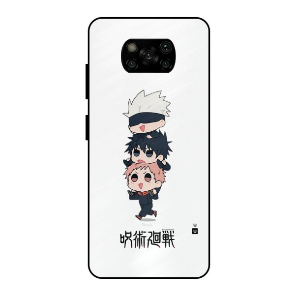 Top Gojo Squad Metal Back Case for Poco X3