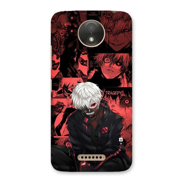 Toukyo Ghoul Kaneki Manga Back Case for Moto C Plus