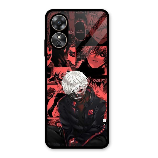 Toukyo Ghoul Kaneki Manga Glass Back Case for Oppo A17