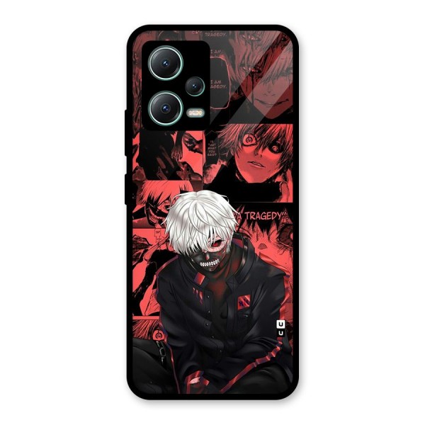 Toukyo Ghoul Kaneki Manga Glass Back Case for Poco X5