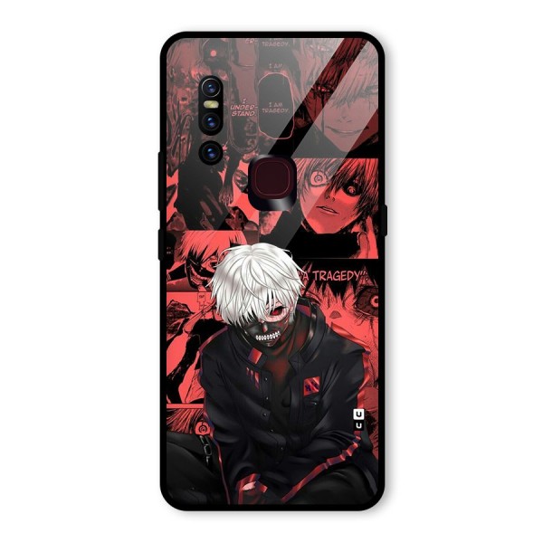 Toukyo Ghoul Kaneki Manga Glass Back Case for Vivo V15