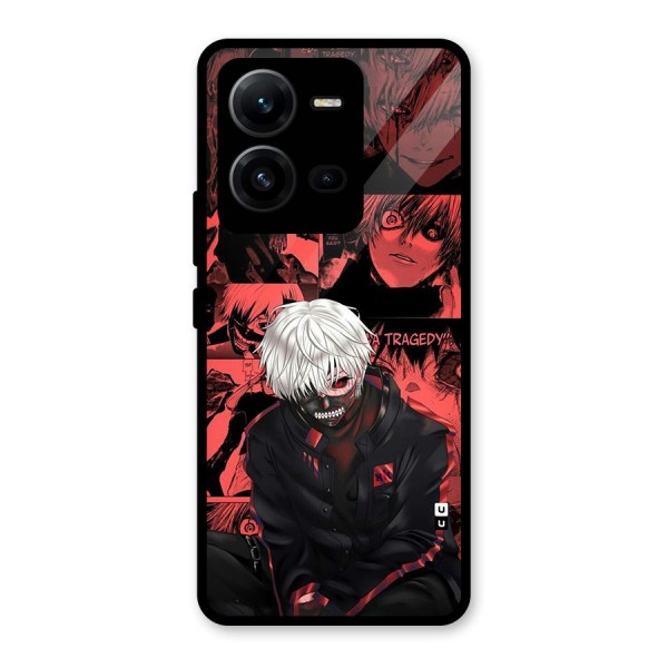 Toukyo Ghoul Kaneki Manga Glass Back Case for Vivo V25