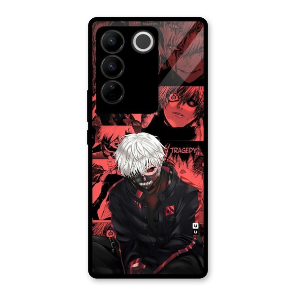 Toukyo Ghoul Kaneki Manga Glass Back Case for Vivo V27