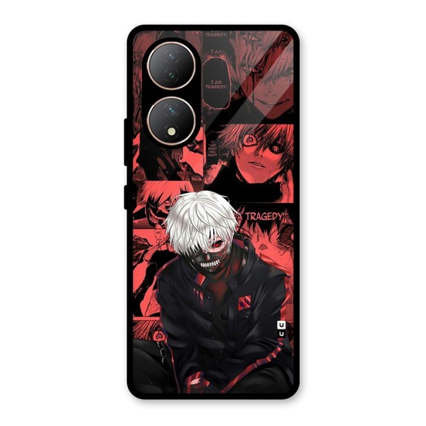 Toukyo Ghoul Kaneki Manga Glass Back Case for Vivo Y100A