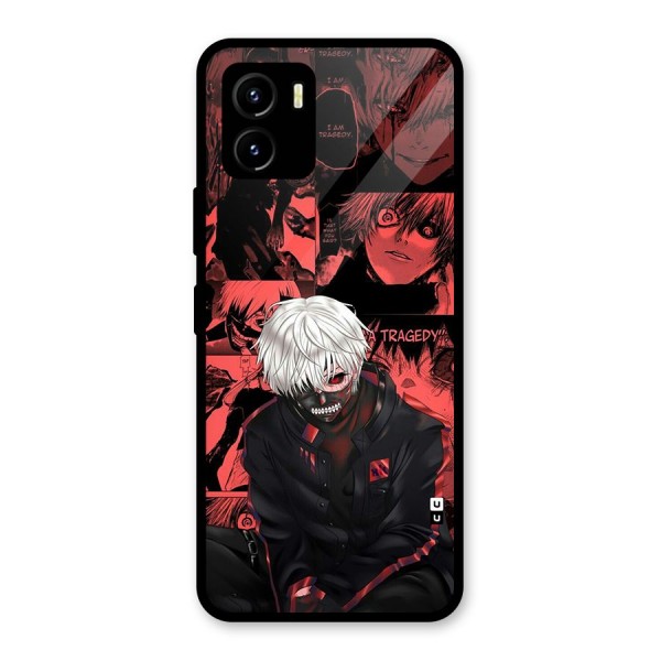 Toukyo Ghoul Kaneki Manga Glass Back Case for Vivo Y15s