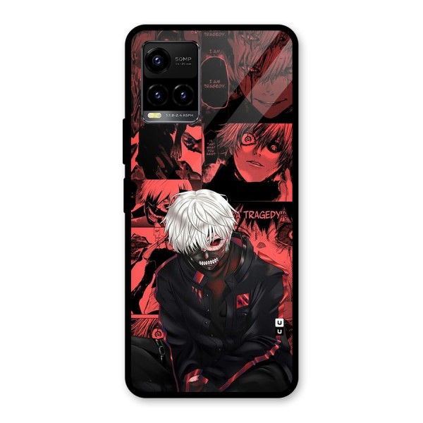 Toukyo Ghoul Kaneki Manga Glass Back Case for Vivo Y21A