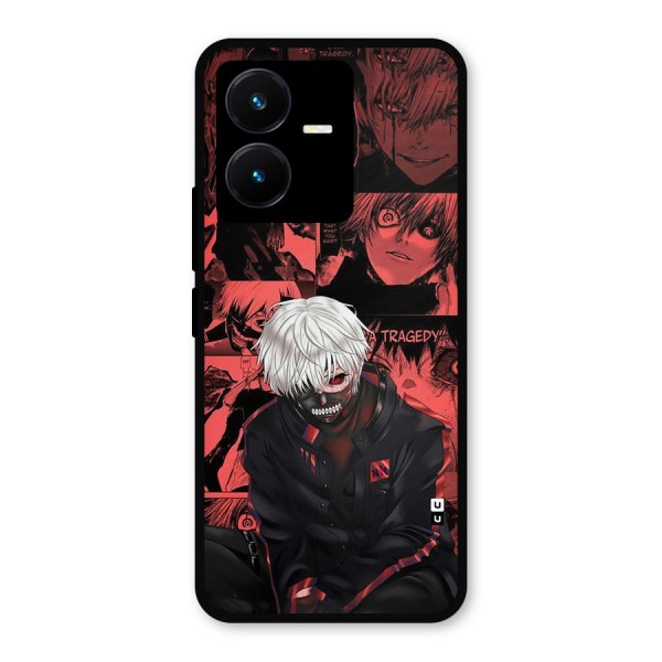 Toukyo Ghoul Kaneki Manga Metal Back Case for Vivo Y22s