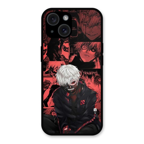 Toukyo Ghoul Kaneki Manga Metal Back Case for iPhone 15