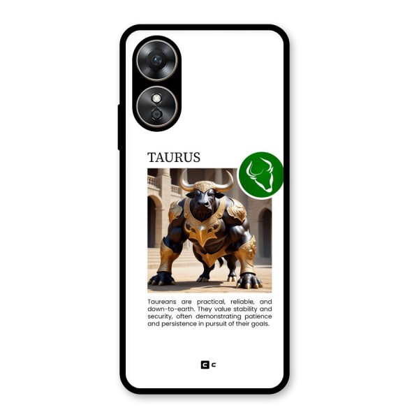 Towering Taurus Glass Back Case for Oppo A17