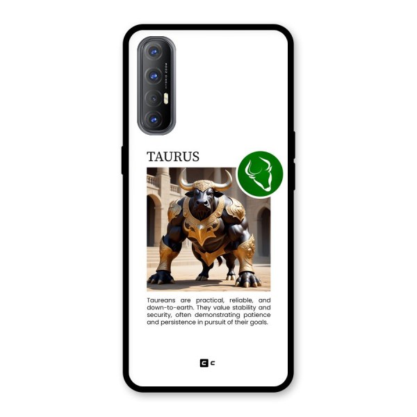 Towering Taurus Glass Back Case for Oppo Reno3 Pro