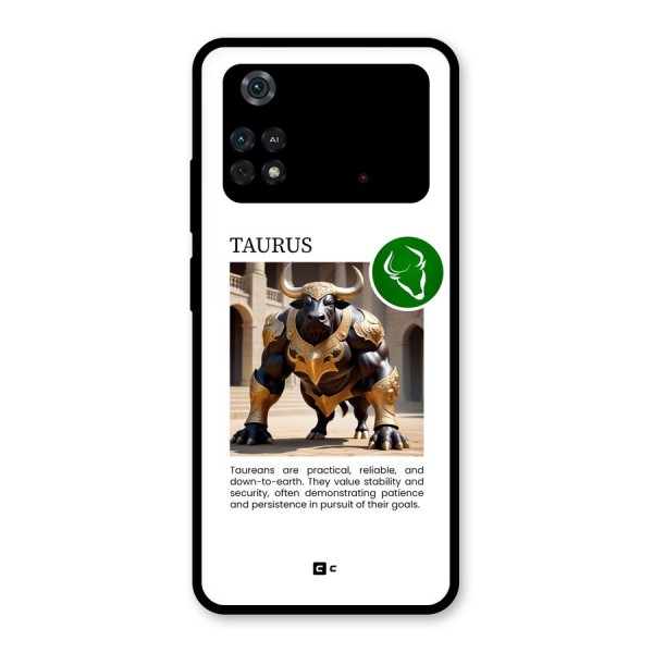 Towering Taurus Glass Back Case for Poco M4 Pro 4G