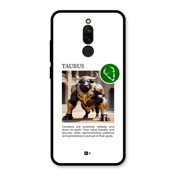 Towering Taurus Glass Back Case for Redmi 8