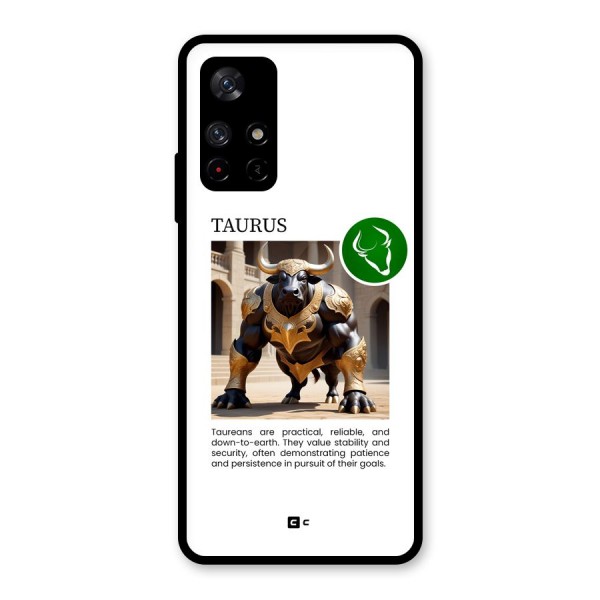 Towering Taurus Glass Back Case for Redmi Note 11T 5G