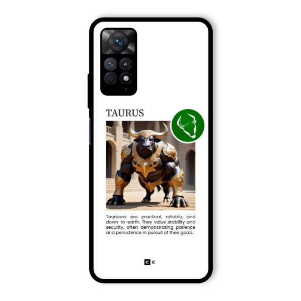 Towering Taurus Glass Back Case for Redmi Note 11 Pro