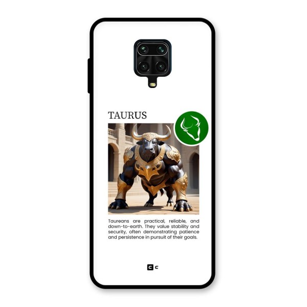 Towering Taurus Glass Back Case for Redmi Note 9 Pro