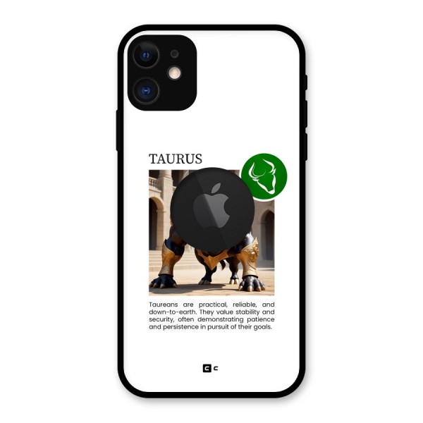 Towering Taurus Glass Back Case for iPhone 11 Logo Cut