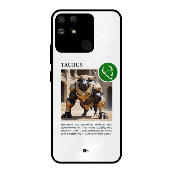 Towering Taurus Metal Back Case for Realme Narzo 50A