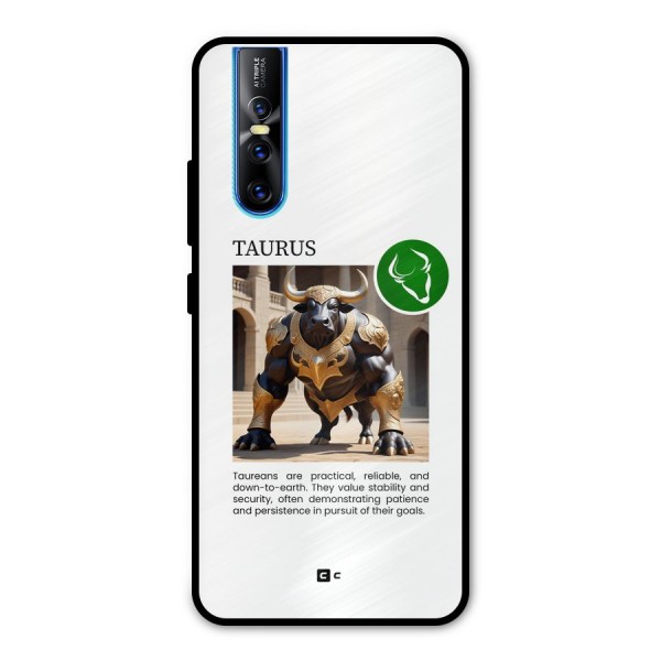 Towering Taurus Metal Back Case for Vivo V15 Pro