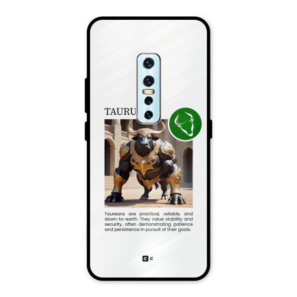 Towering Taurus Metal Back Case for Vivo V17 Pro