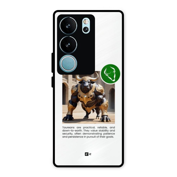 Towering Taurus Metal Back Case for Vivo V29 Pro