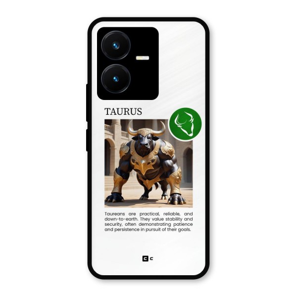 Towering Taurus Metal Back Case for Vivo Y22s