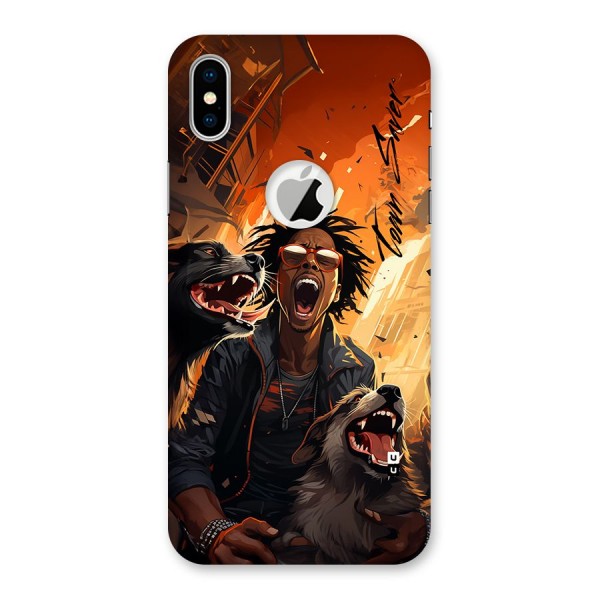 Town Saver Dogs Back Case for iPhone XS Logo Cut