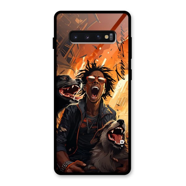 Town Saver Dogs Glass Back Case for Galaxy S10 Plus