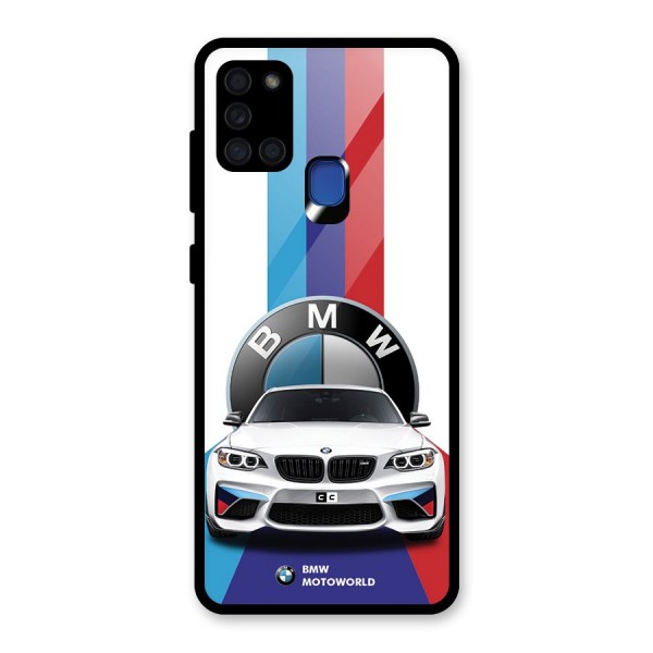 Track Supercar Glass Back Case for Galaxy A21s