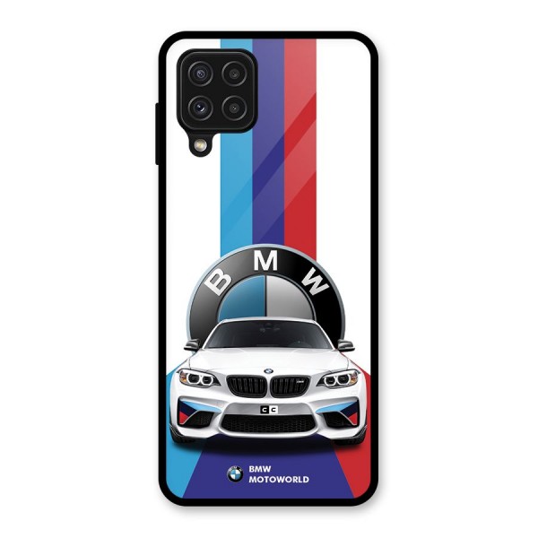 Track Supercar Glass Back Case for Galaxy A22 4G