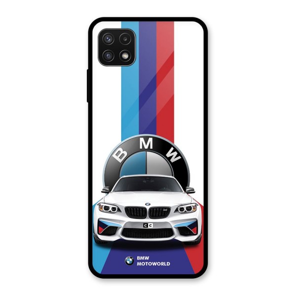 Track Supercar Glass Back Case for Galaxy A22 5G